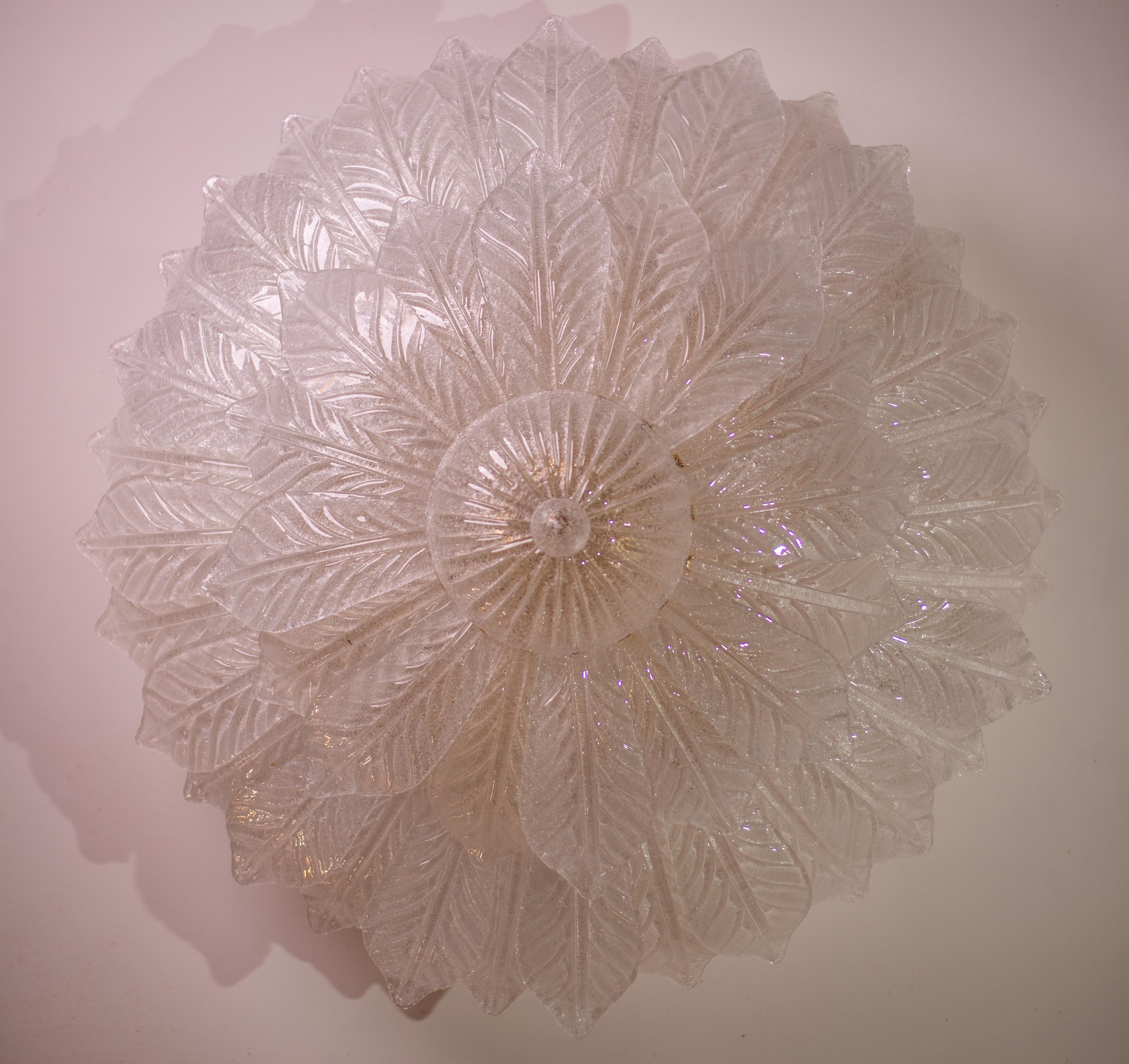 Capri, Extra Large Big Size Vintage Murano Trasparent Glass Ceiling Light 5