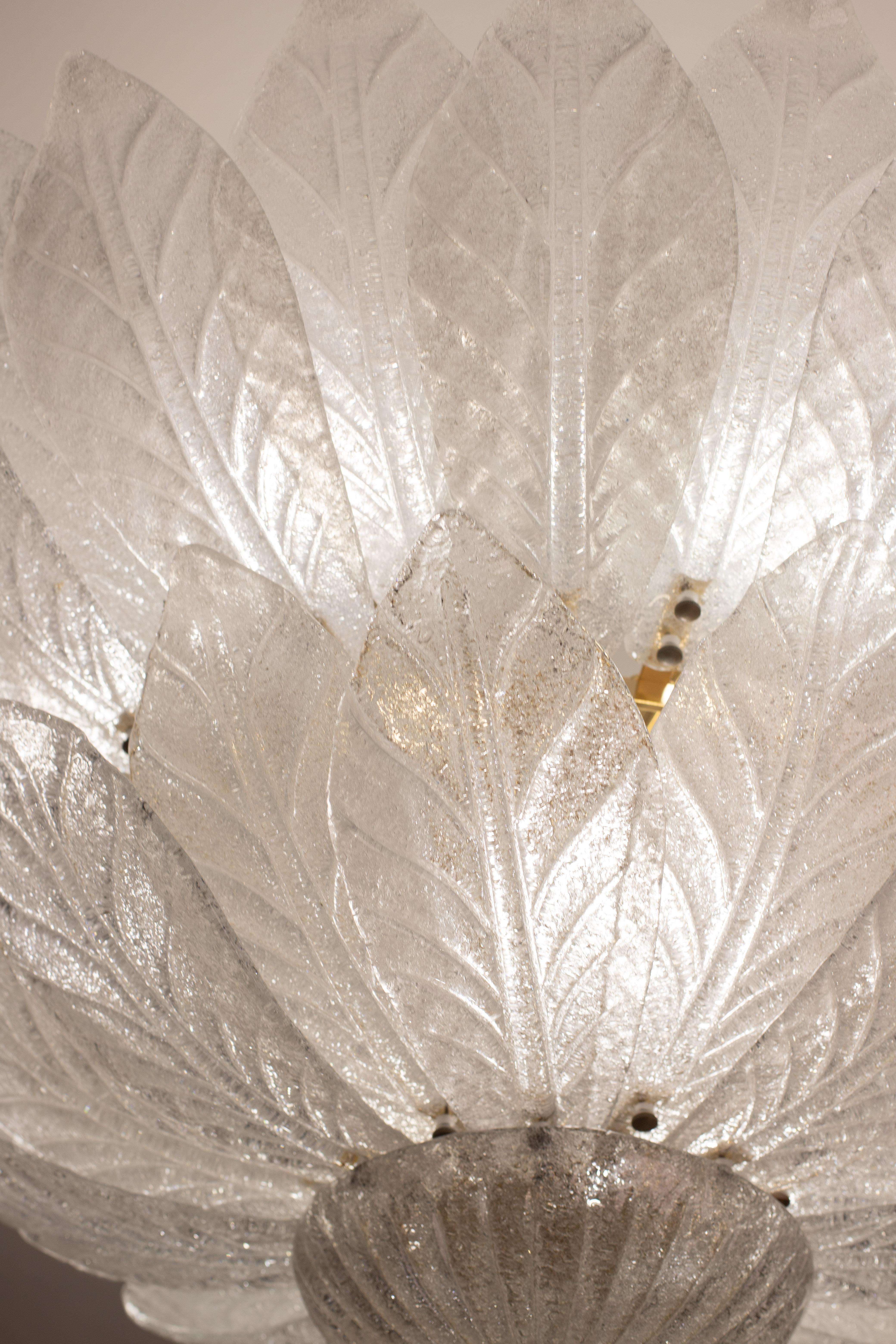 Capri, Extra Large Big Size Vintage Murano Trasparent Glass Ceiling Light For Sale 8