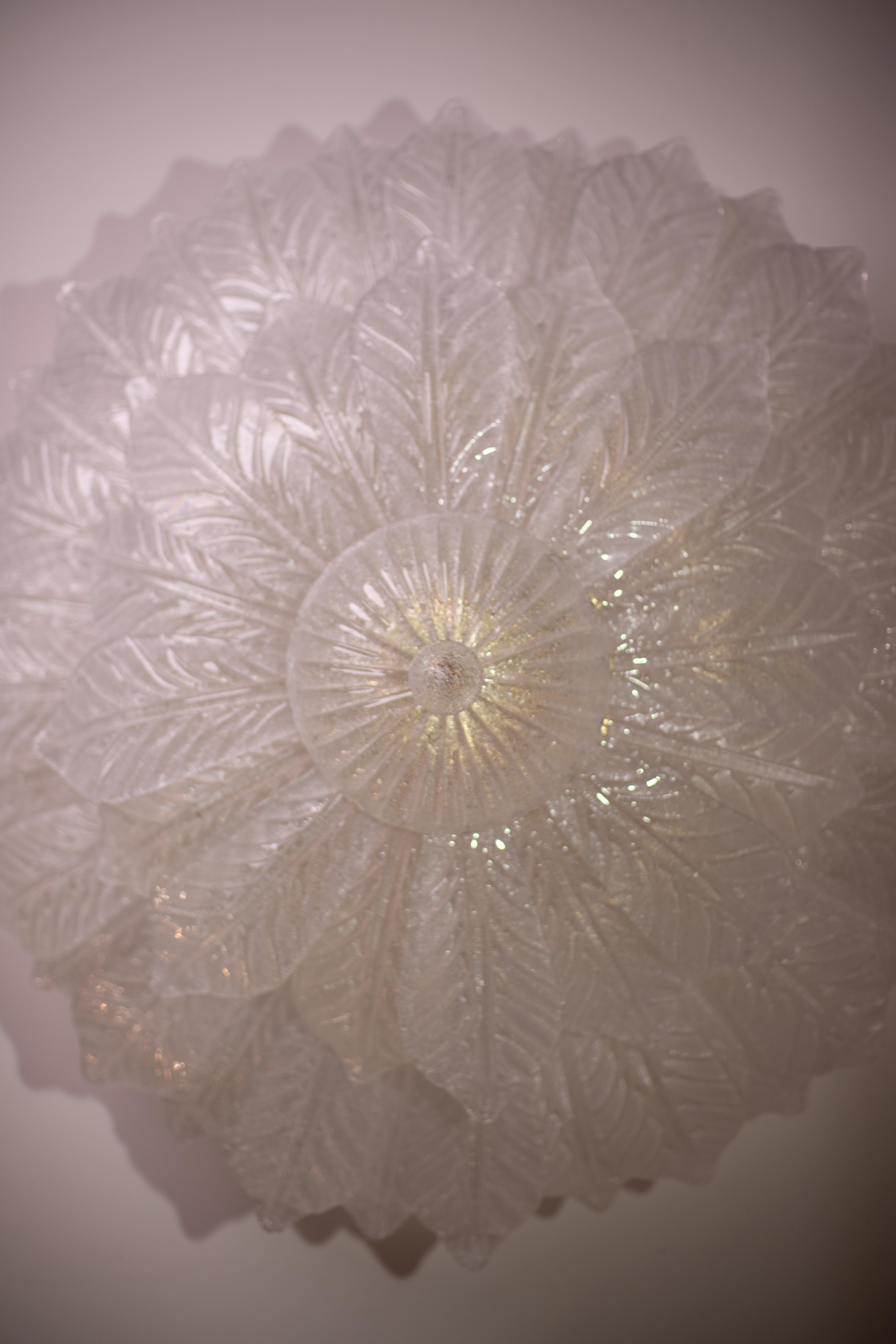 Capri, Extra Large Big Size Vintage Murano Trasparent Glass Ceiling Light 7
