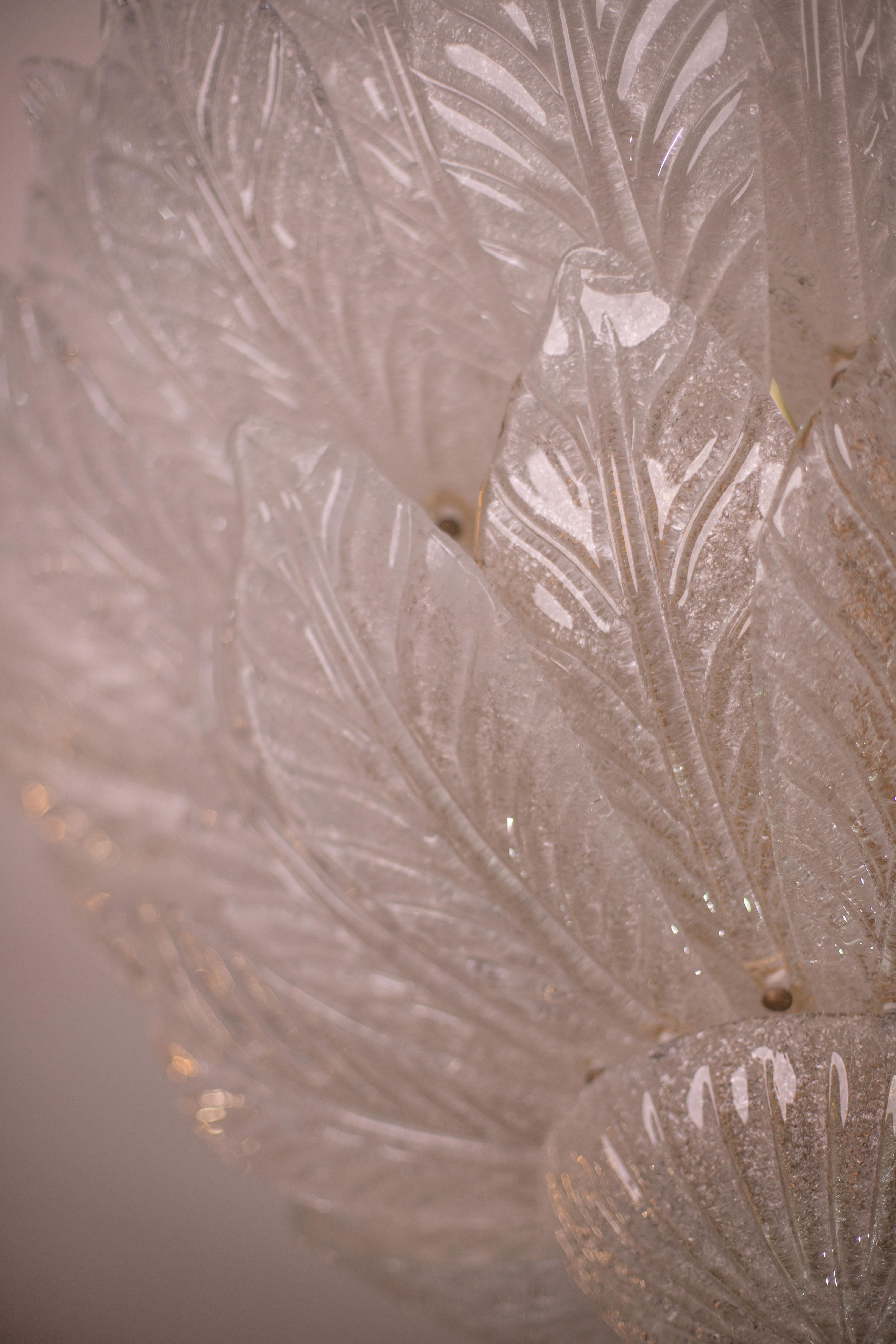 Capri, Extra Large Big Size Vintage Murano Trasparent Glass Ceiling Light 9