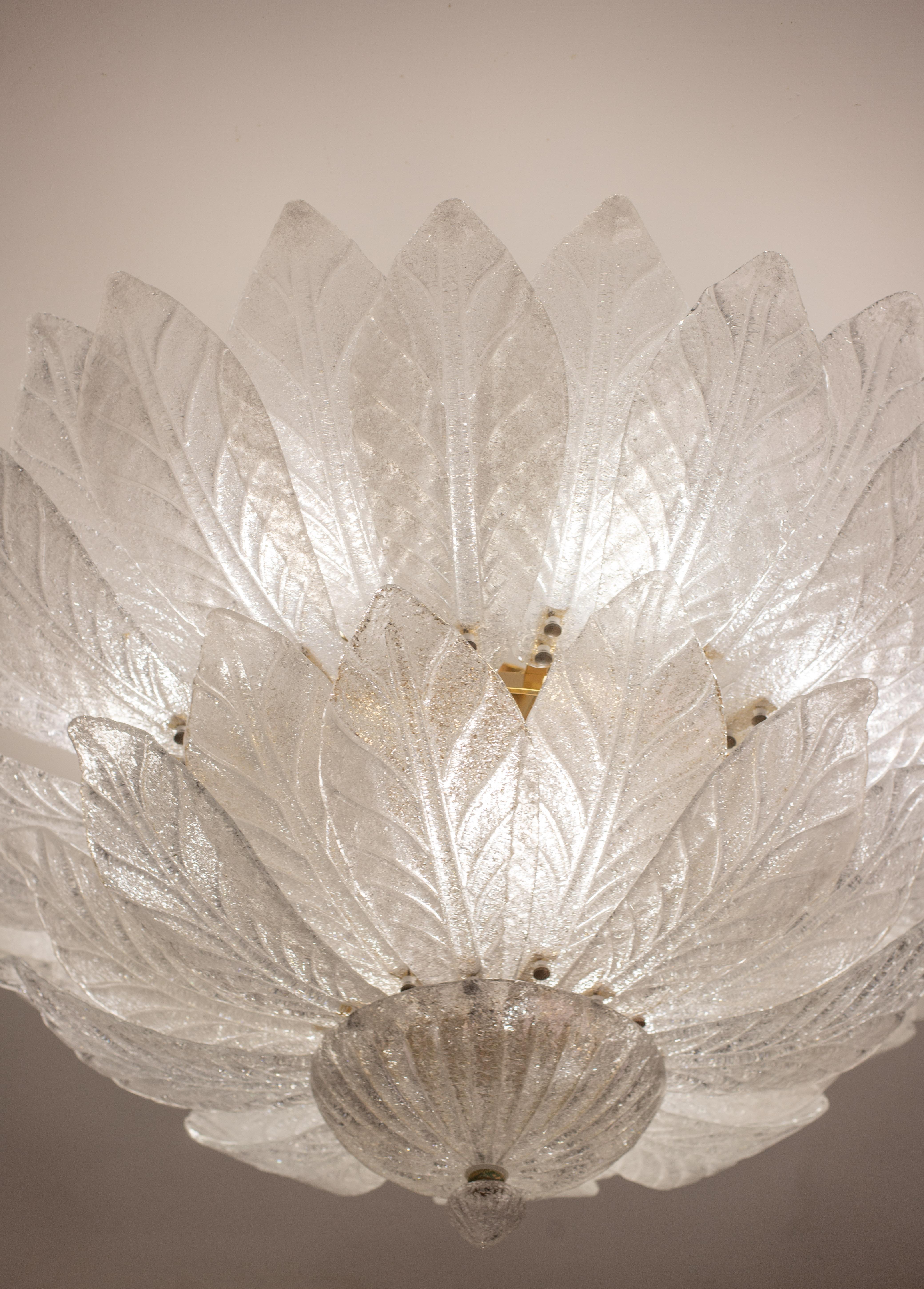 Capri, Extra Large Big Size Vintage Murano Trasparent Glass Ceiling Light 11