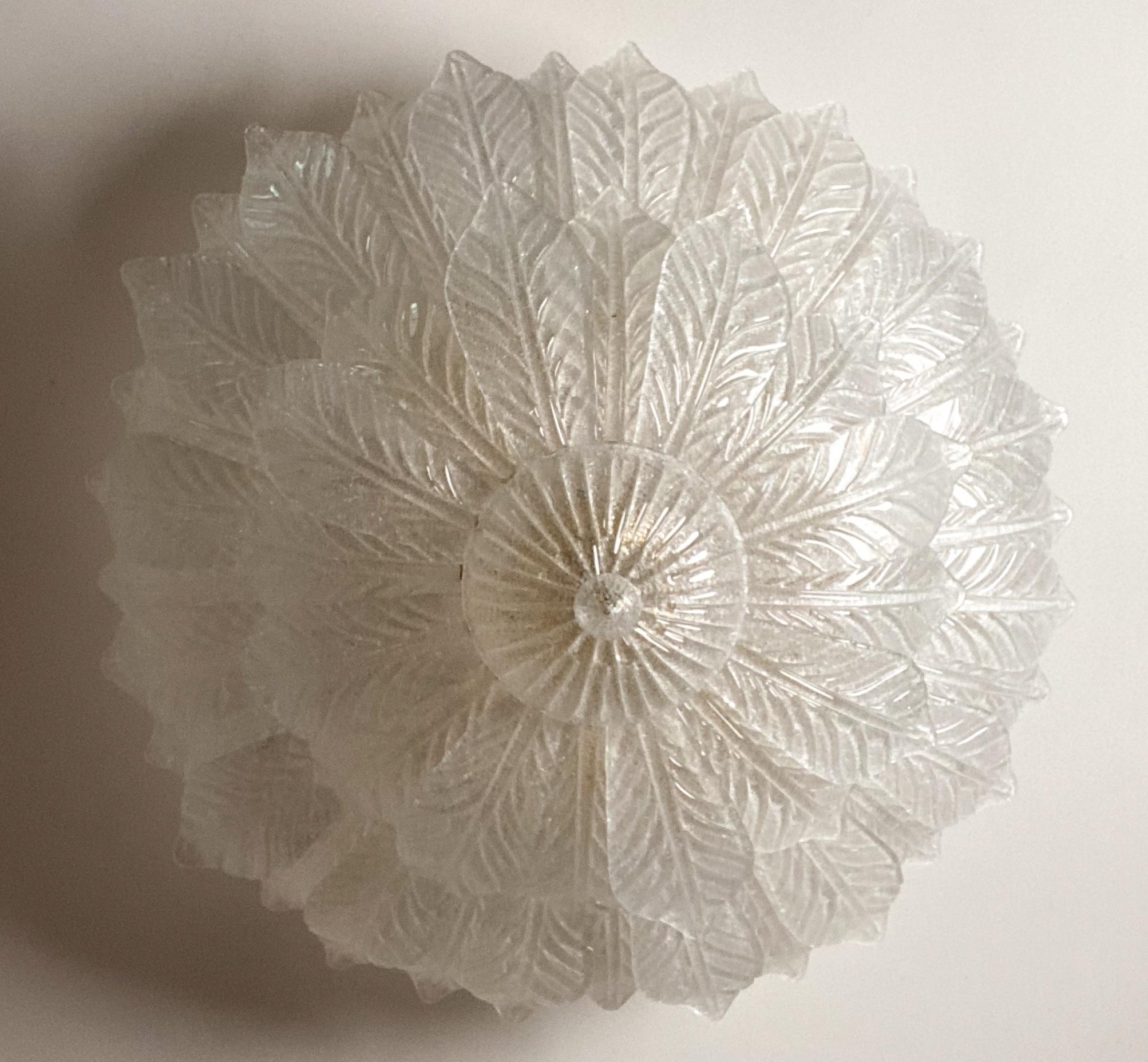 Capri, Extra Large Big Size Vintage Murano Trasparent Glass Ceiling Light In Good Condition In Roma, IT