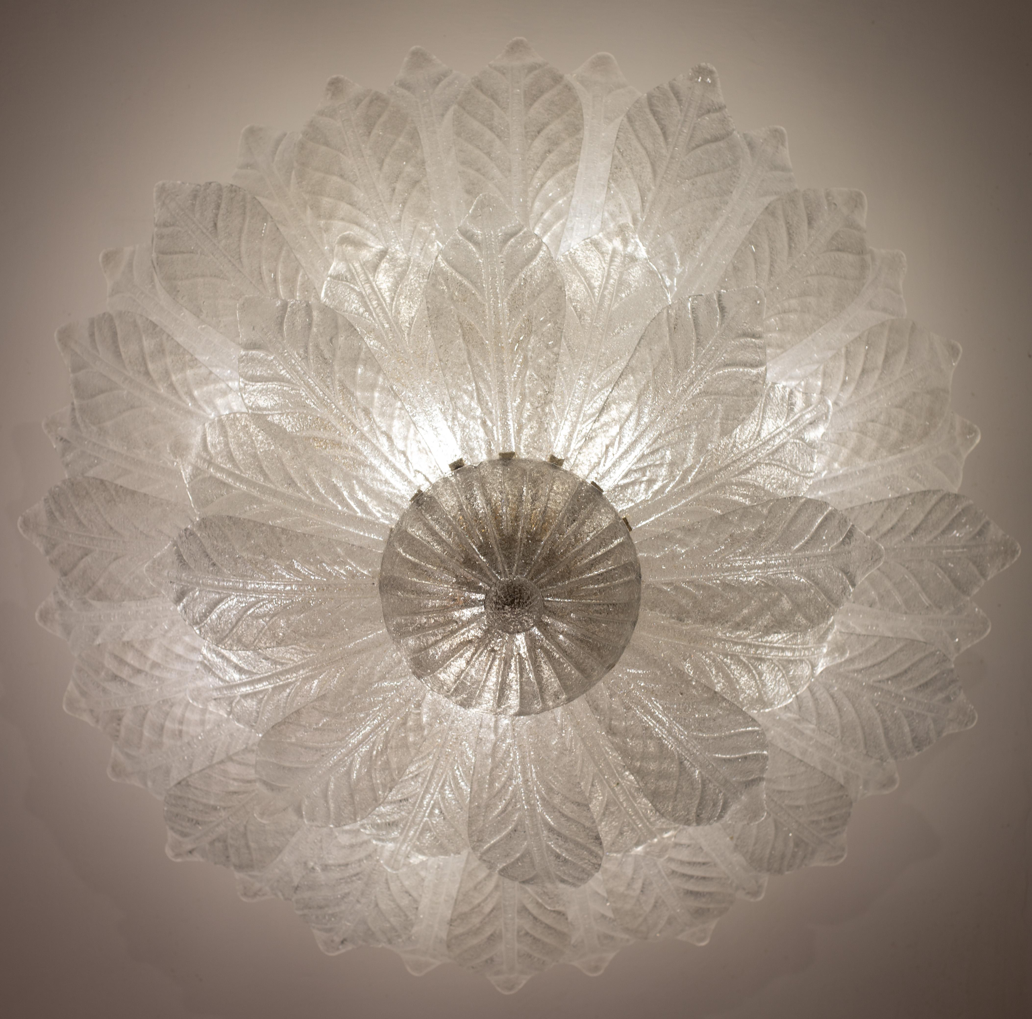 Late 20th Century Capri, Extra Large Big Size Vintage Murano Trasparent Glass Ceiling Light