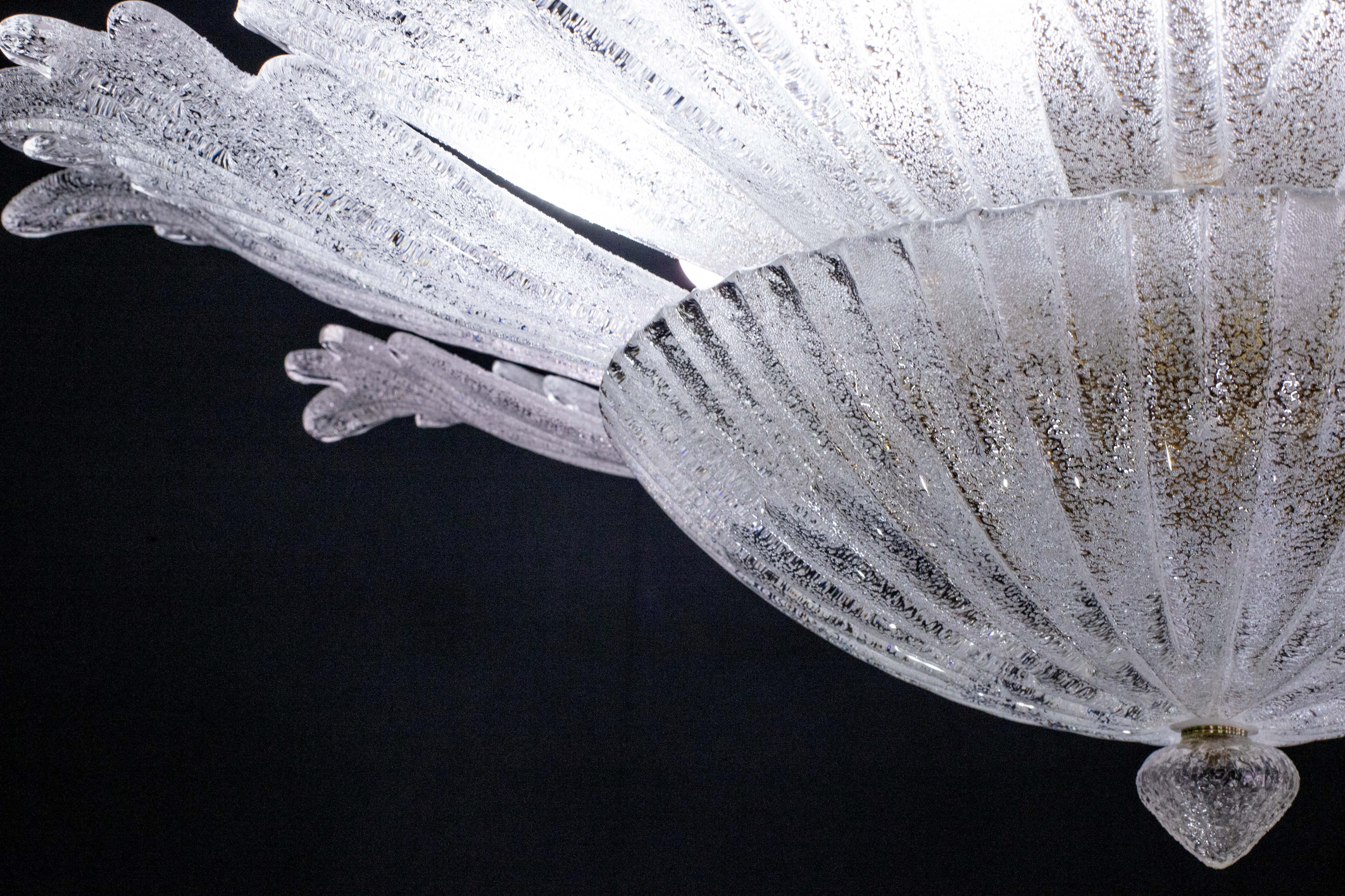Capri, Extra Large Big Size Vintage Murano Trasparent Glass Ceiling Light 1