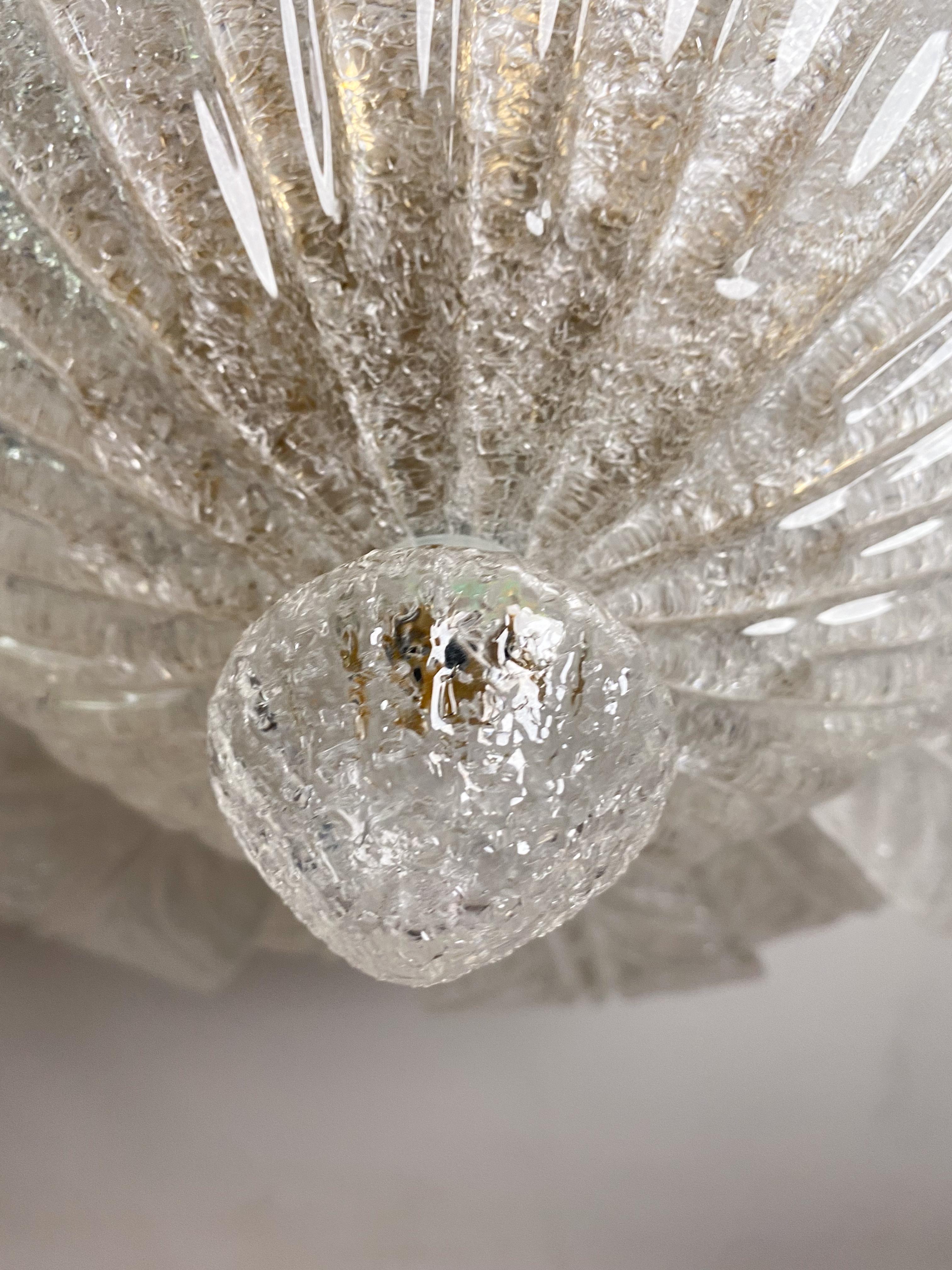 Vetro di Murano Capri, plafoniera in vetro trasparente di Murano extra large e di grandi dimensioni in vendita