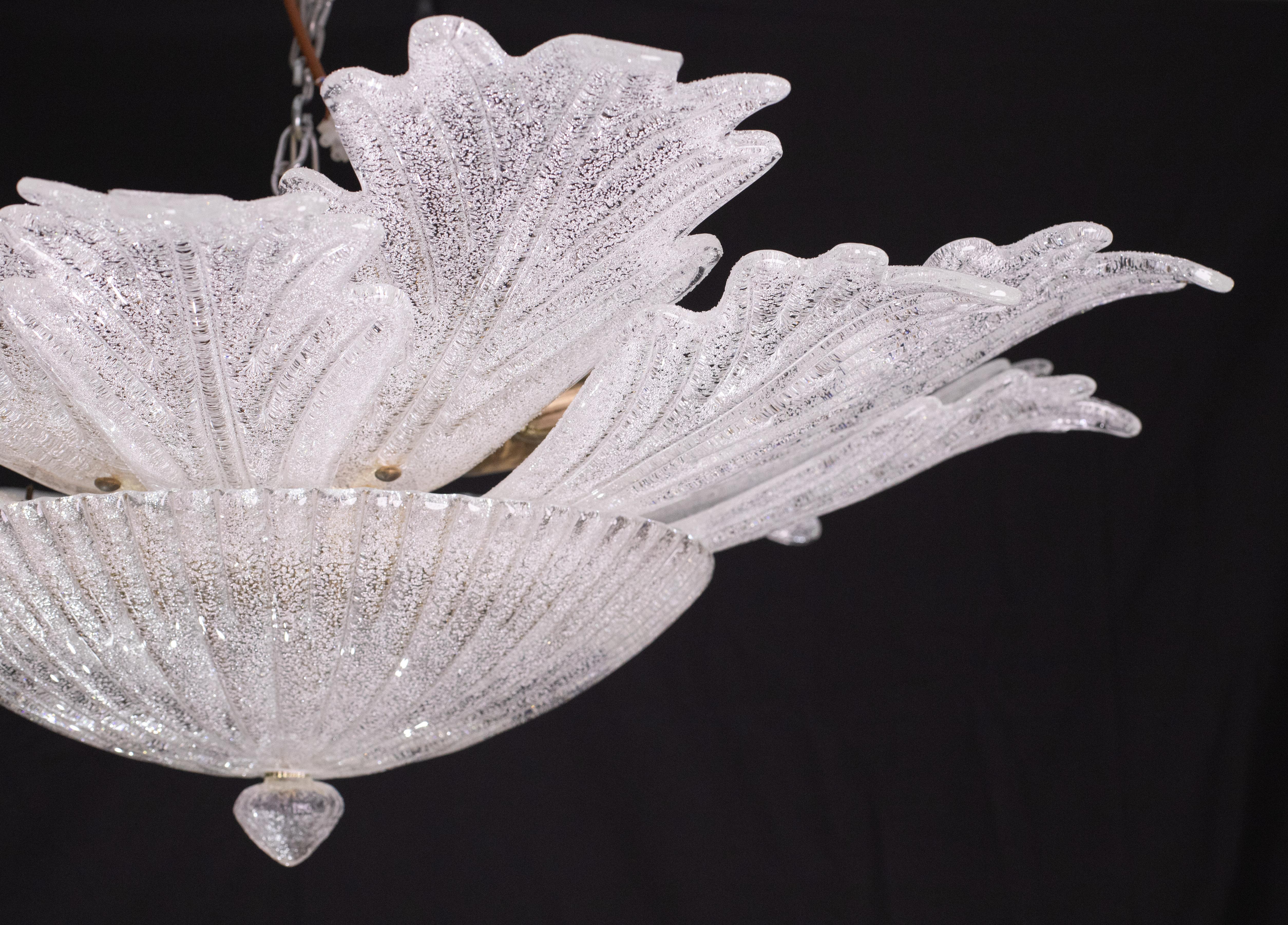 Capri, Extra Large Big Size Vintage Murano Trasparent Glass Ceiling Light 2