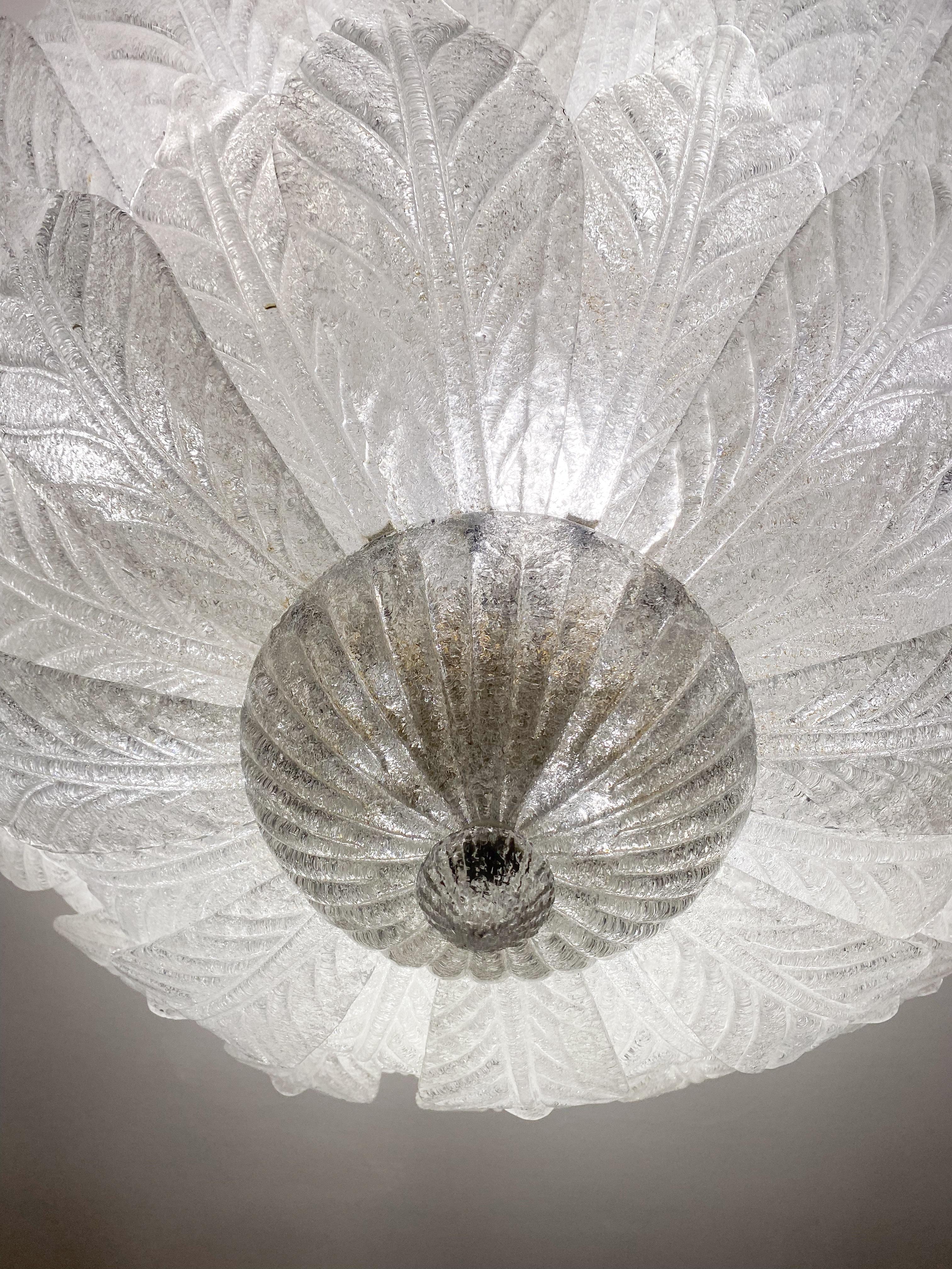 Capri, Extra Large Big Size Vintage Murano Trasparent Glass Ceiling Light 1