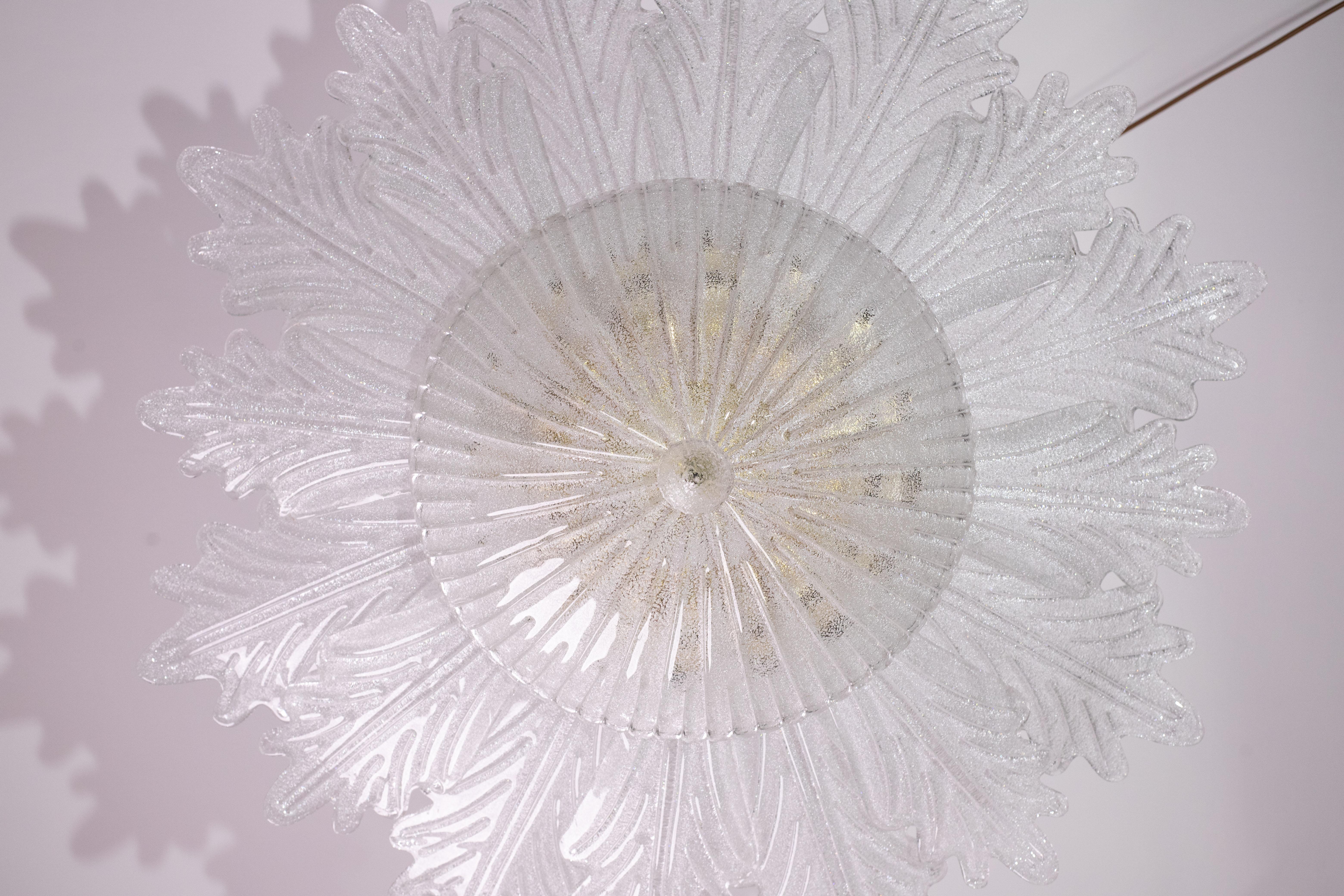 Capri, Extra Large Big Size Vintage Murano Trasparent Glass Ceiling Light 3