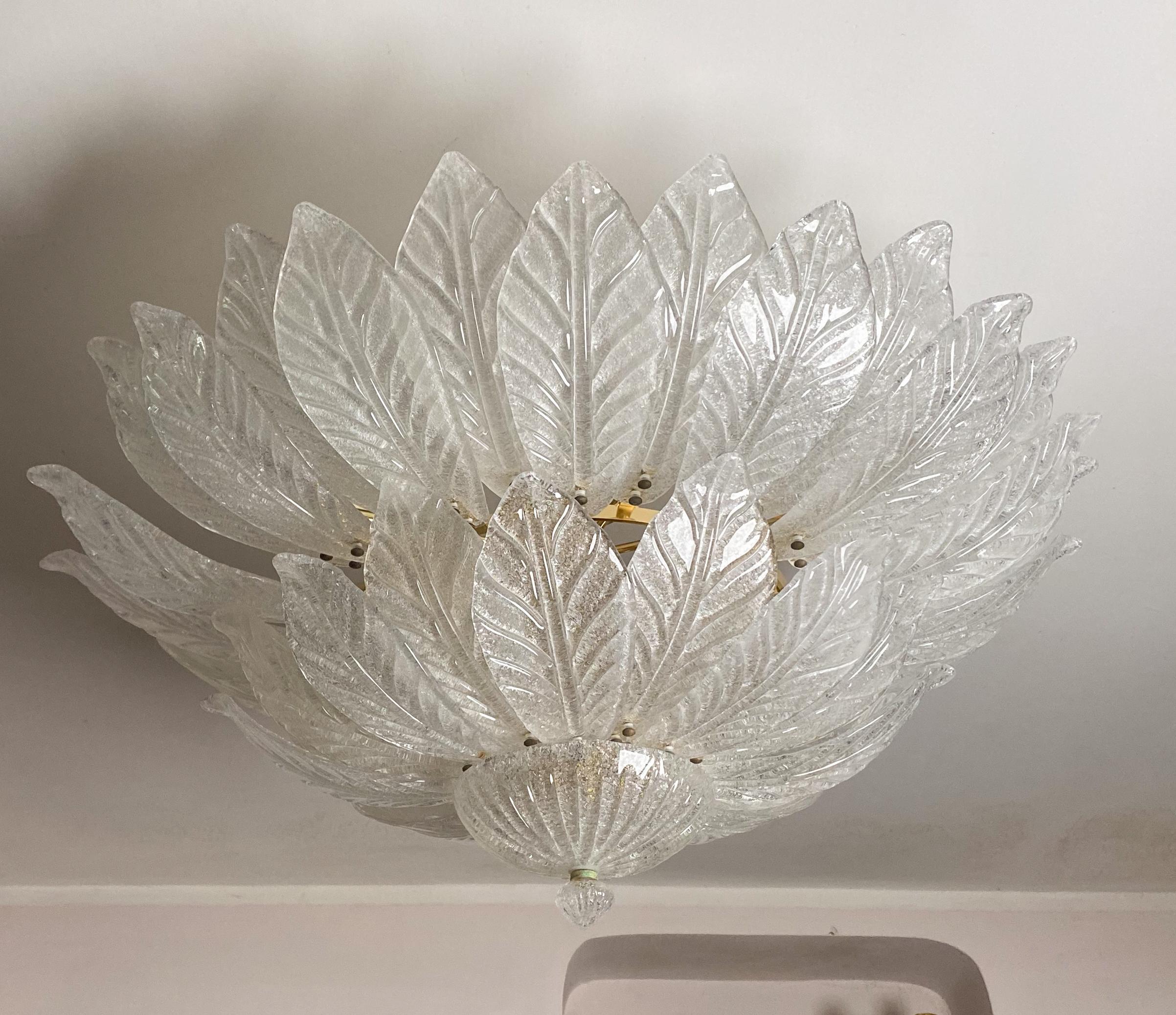Capri, Extra Large Big Size Vintage Murano Trasparent Glass Ceiling Light 2