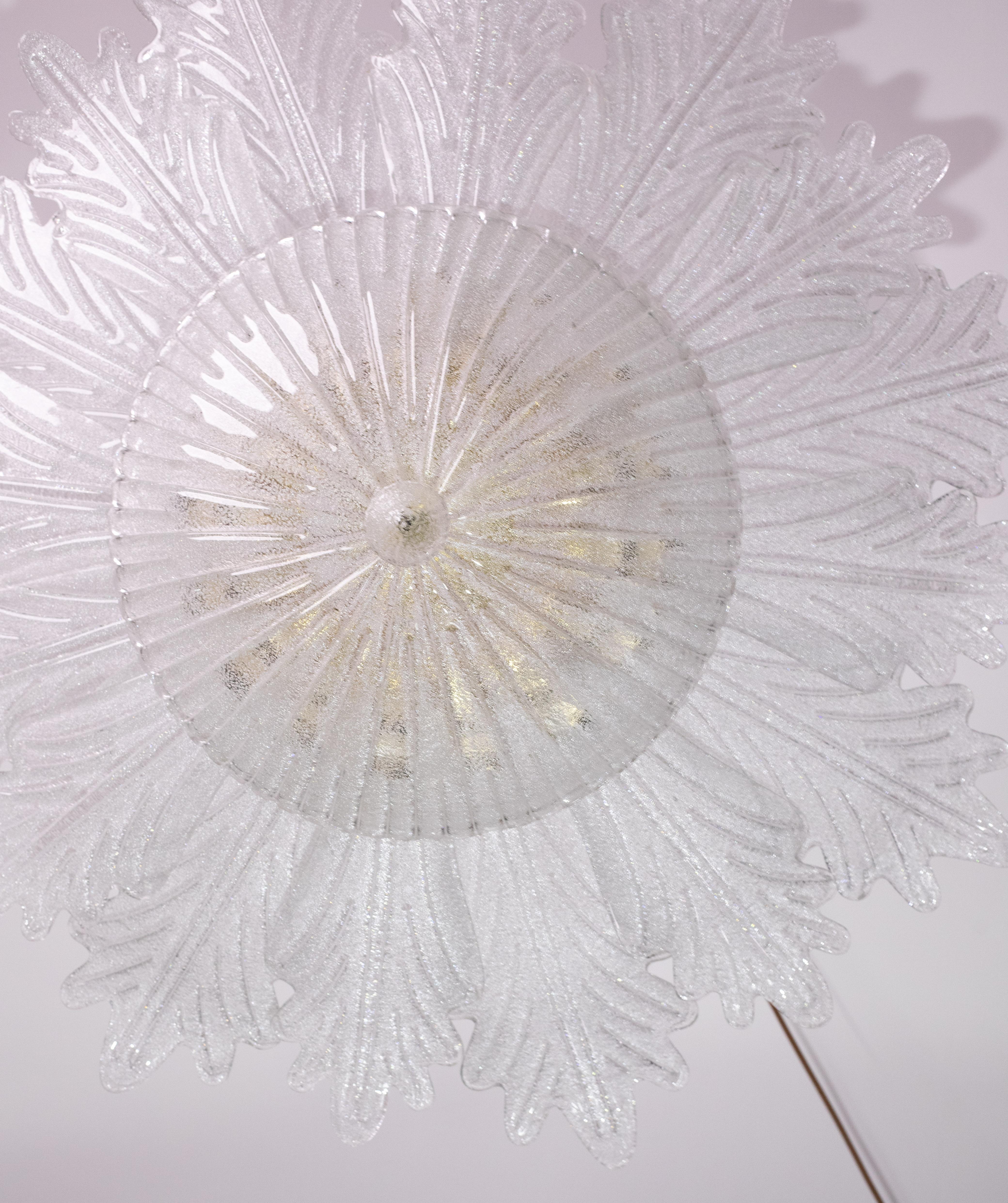 Capri, Extra Large Big Size Vintage Murano Trasparent Glass Ceiling Light 4
