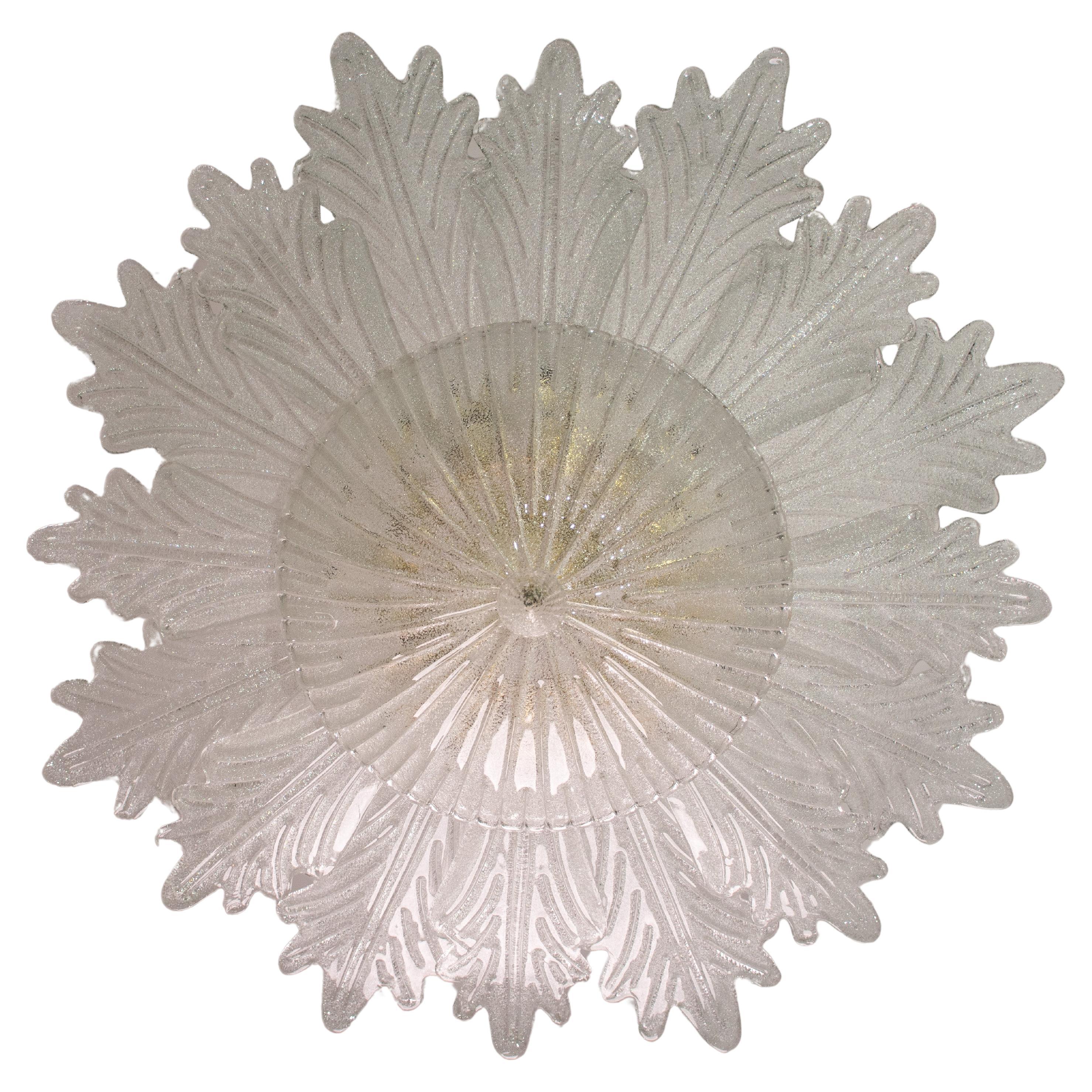 Capri, Extra Large Big Size Vintage Murano Trasparent Glass Ceiling Light