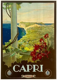 CAPRI ITALIA Original Vintage Italian Travel Tourism Italy Poster 1927