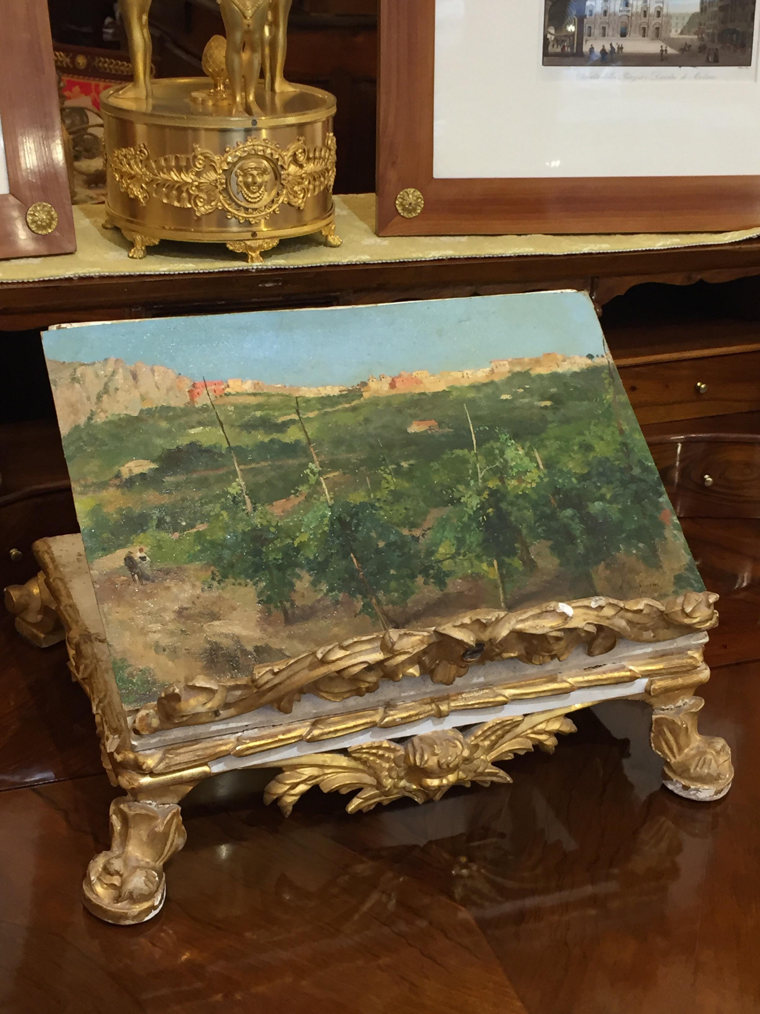 Canvas Capri Italy 19th Century Italian Countryside Landscape by Alceste Campriani