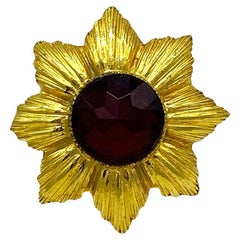 Retro Capri Jeweled Medal Like Brooch or Pendant