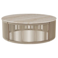 Capri Outdoor Coffee Table - Travertine Top 
Cord Base Ideal for Lounges