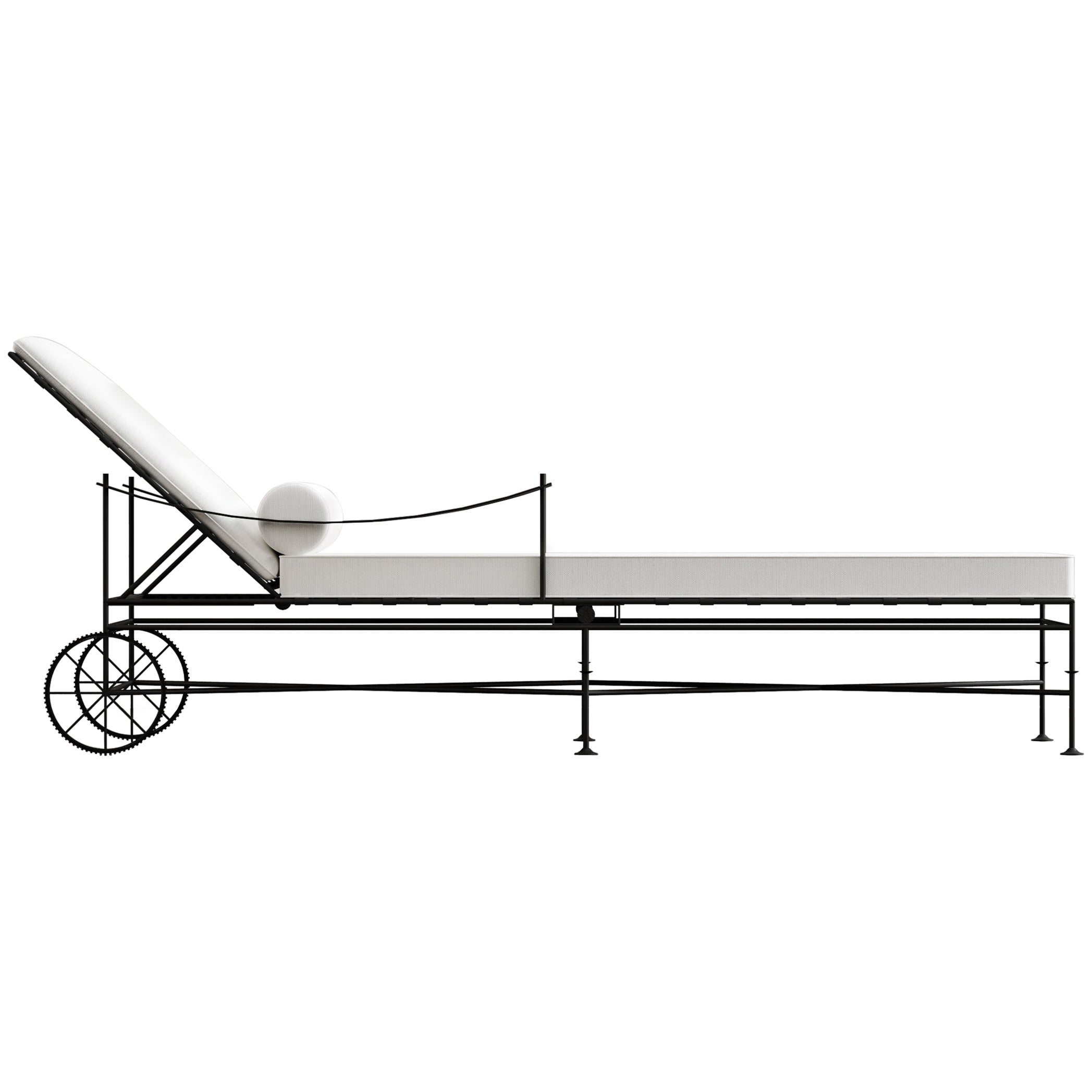 Capri Single Chaise Lounge Sling Arm