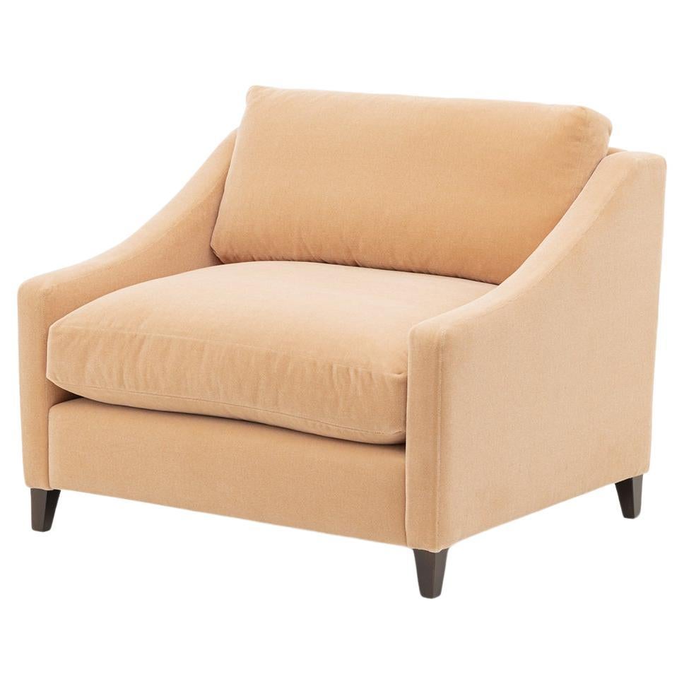 Capri Single Sofa in Pink Velvet For Sale