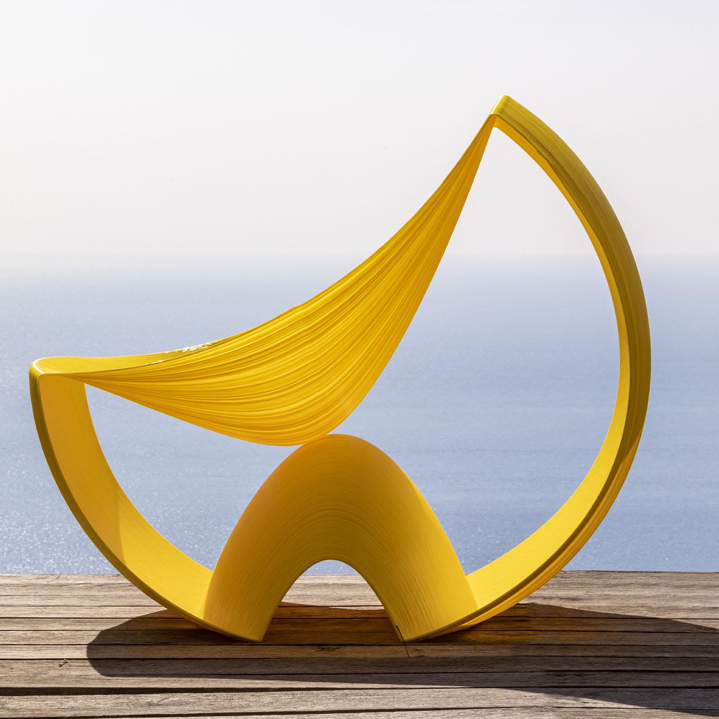 Italian Capri Yellow Lounge Chair For Sale