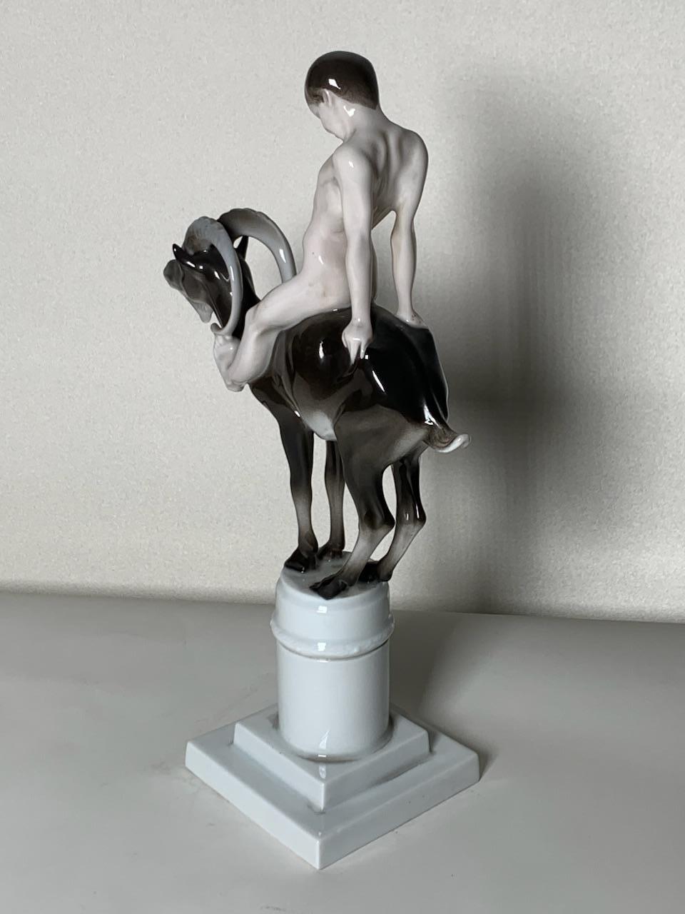 Enameled Capriccio Model Porcelain Sculpture by Ferdinand Liebermann for Rosenthal  For Sale
