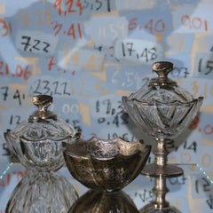 Capriccio Platinum & Crystal Footed Bowl with Lid (bol à pied en platine et cristal avec couvercle)