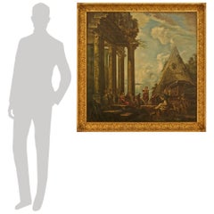 Capriccio ST. Leinwandgemälde des Saturntempels und der Pyramide des Cestius