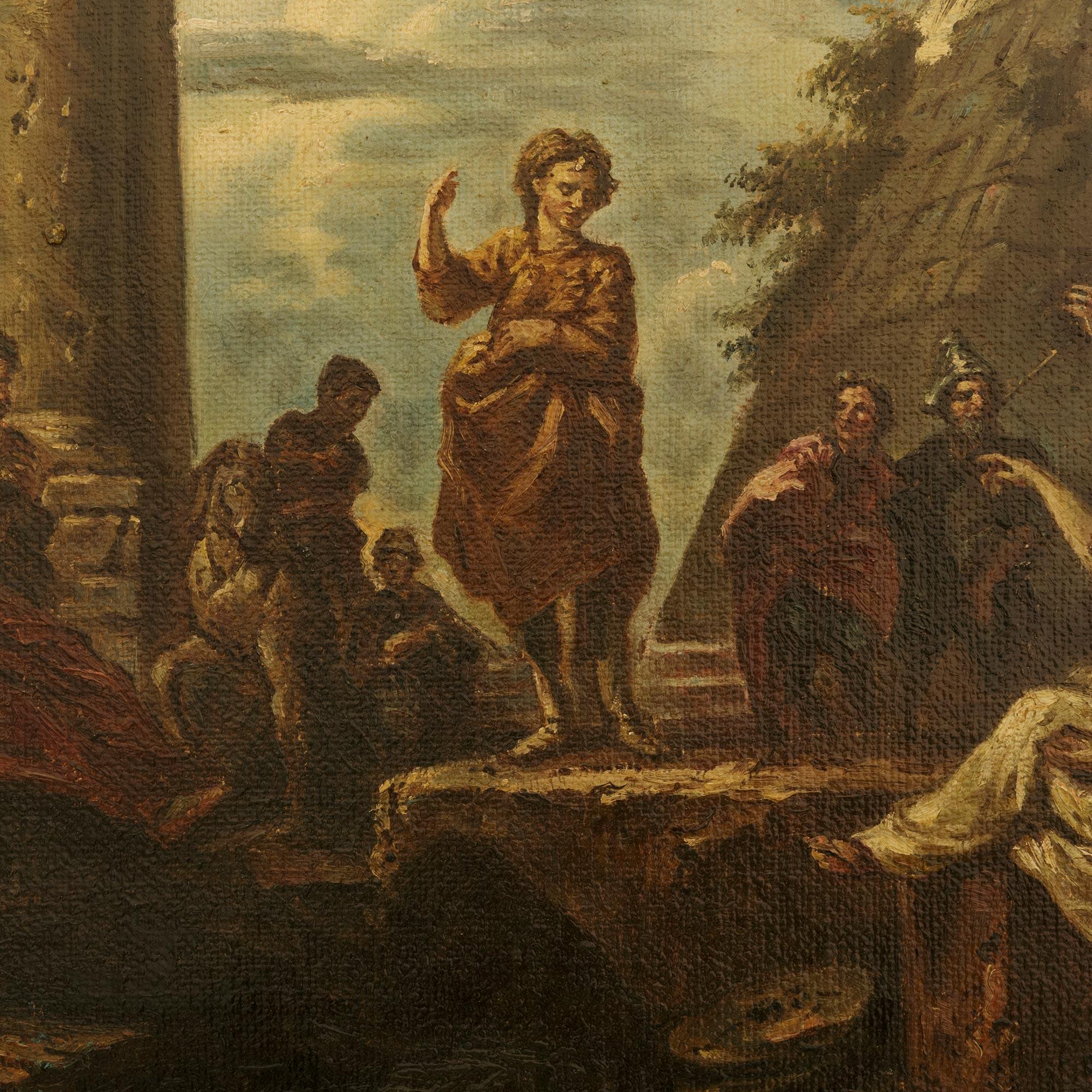 Capriccio ST. Leinwandgemälde des Saturntempels und der Pyramide des Cestius im Angebot 2