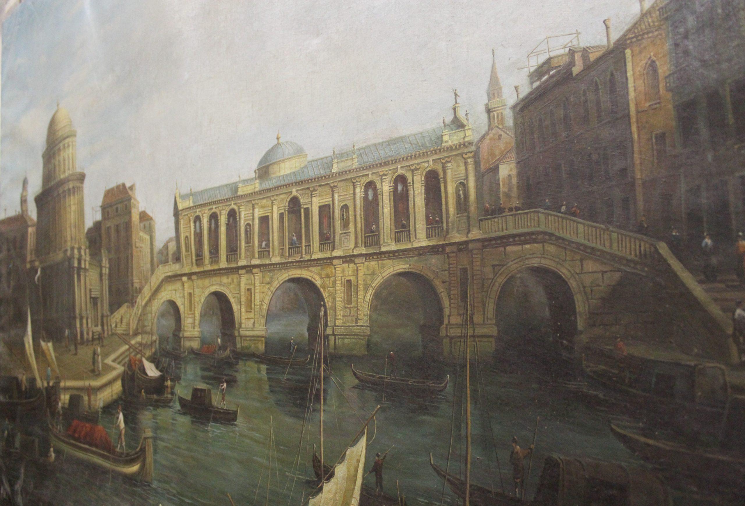 Huilé Capriccio avec pont imaginaire au-dessus du Grand Canal en vente
