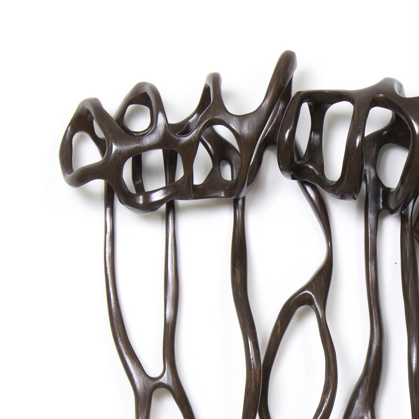 Charcoal Brown Double Loops - Sculpture by Caprice Pierucci