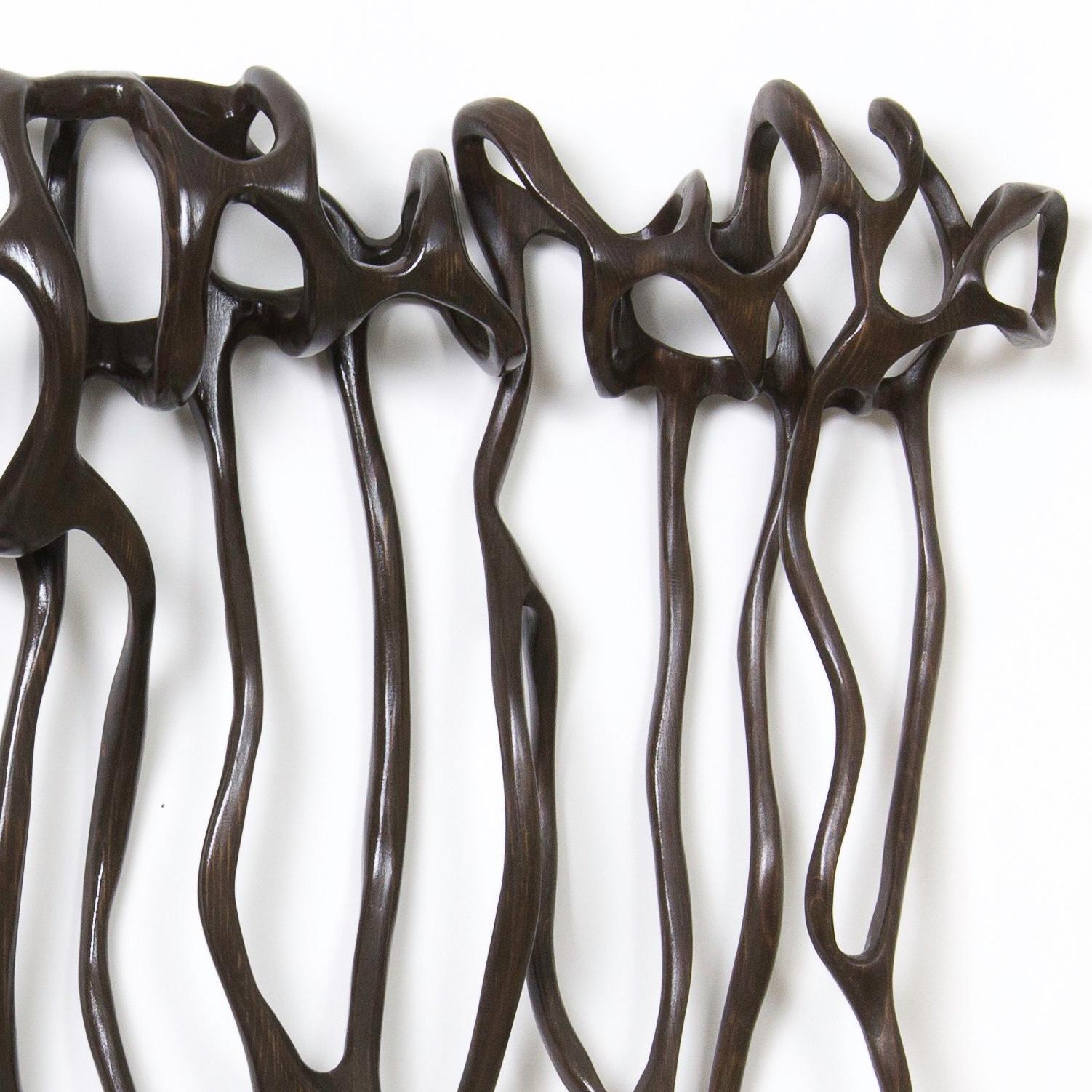 Charcoal Brown Double Loops - Abstract Sculpture by Caprice Pierucci