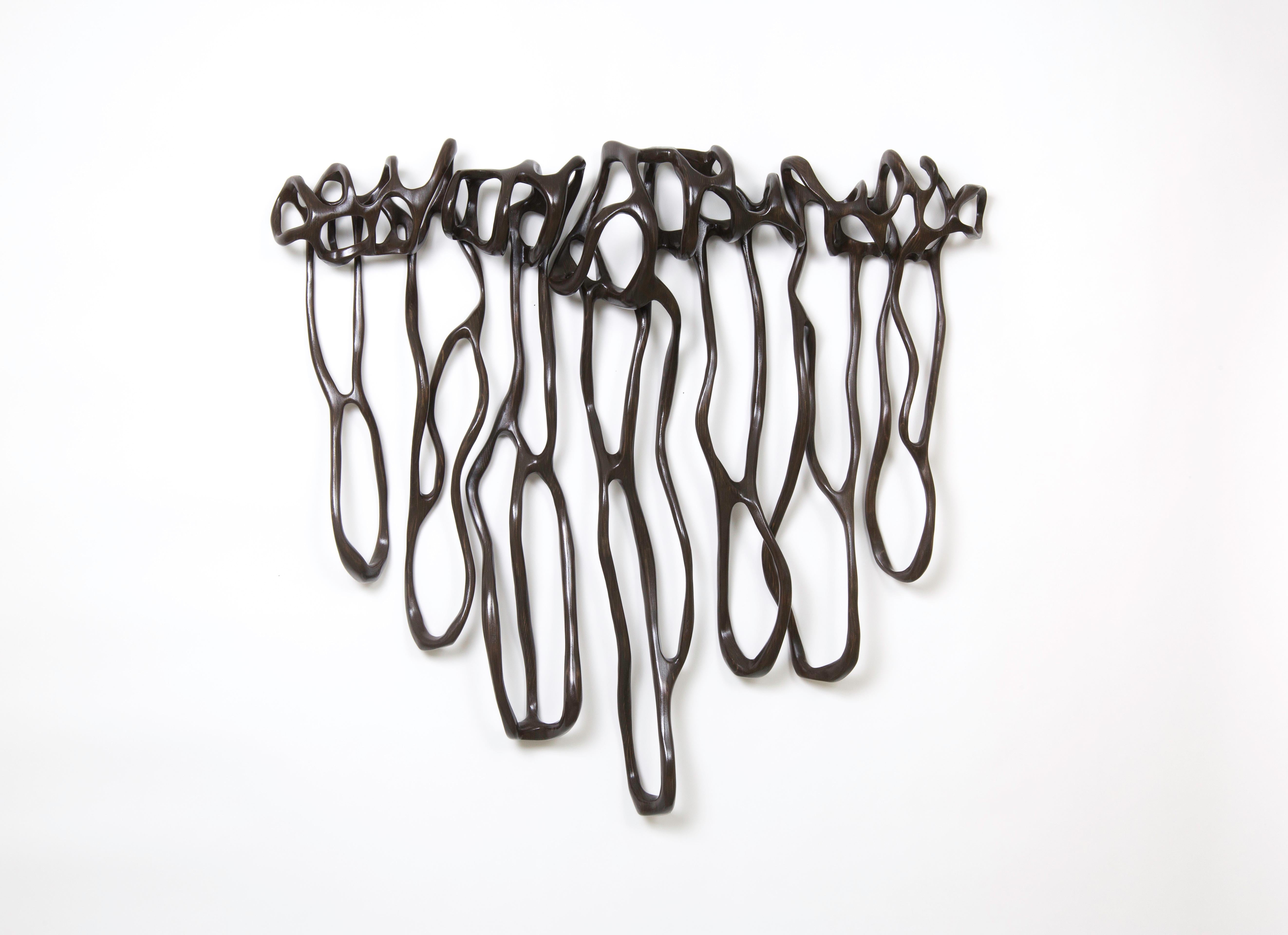 Caprice Pierucci Abstract Sculpture - Charcoal Brown Double Loops