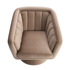 CAPRICE Swivel Armchair with two fabrics