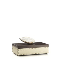 Capricia Box in Pebbled leather with Handle in Corno Italiano, Mod. 4472