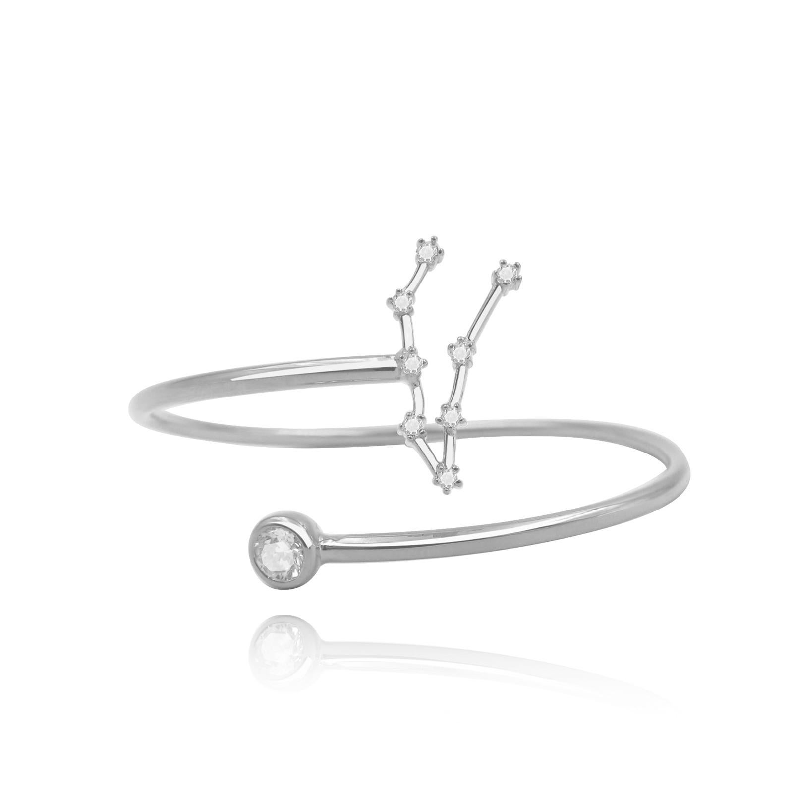 You are unique and your zodiac tells part of your story.  How your zodiac is displayed in the beautiful nighttime sky is what we want you to carry with you always. This capricorn constellation wire bezel cuff shares a part of your personality with