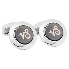 Boutons de manchette Capricorn en finition rhodium