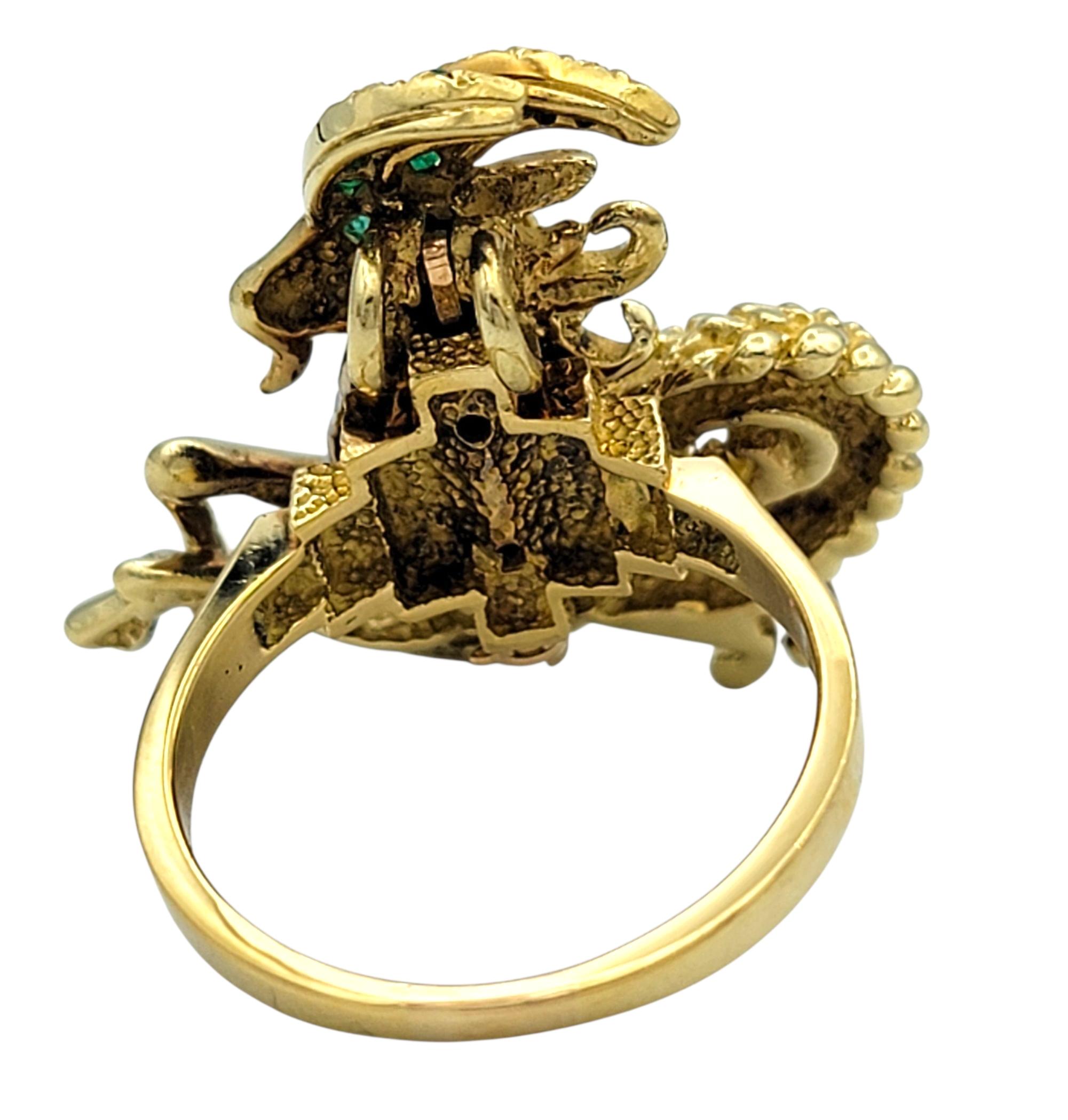 Anello / Spilla convertibile Capricorno Sea Goat in oro giallo 18 carati lucido In condizioni buone in vendita a Scottsdale, AZ