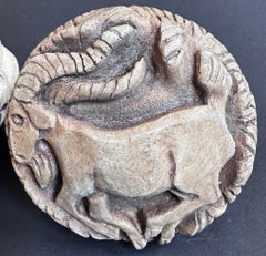 "Capricorn", Unique Pair of Sculptures / Paperweights, Art Deco, Chicago