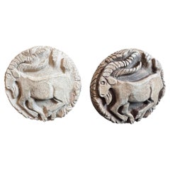 "Capricorn", Unique Pair of Sculptures / Paperweights, Art Deco, Chicago