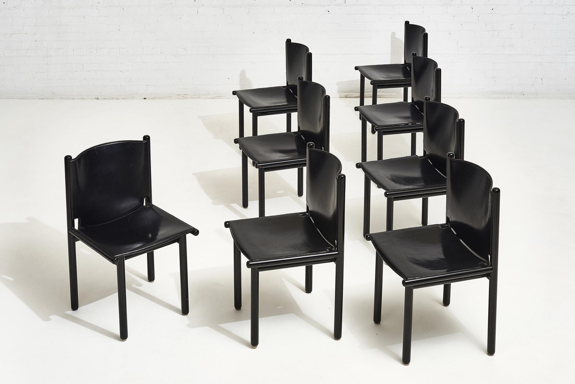 Caprile Dining Chairs by Gianfranco Frattini for Cassina, circa 1980 In Good Condition In Chicago, IL