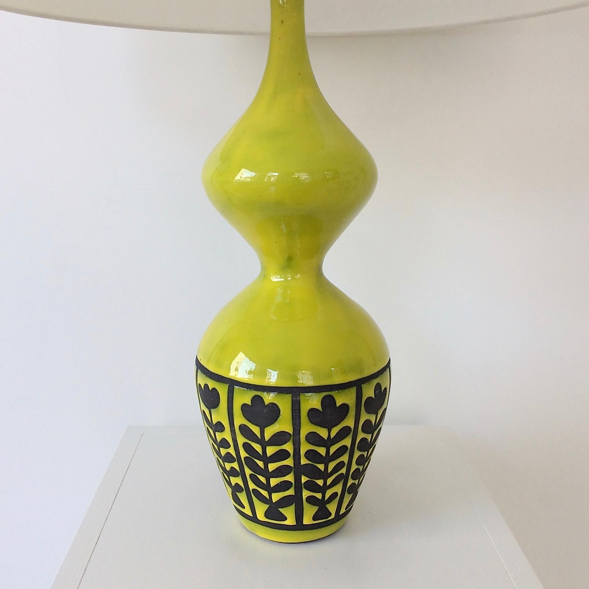Capron Ceramic Table Lamp, circa 1958, France In Good Condition In Brussels, BE
