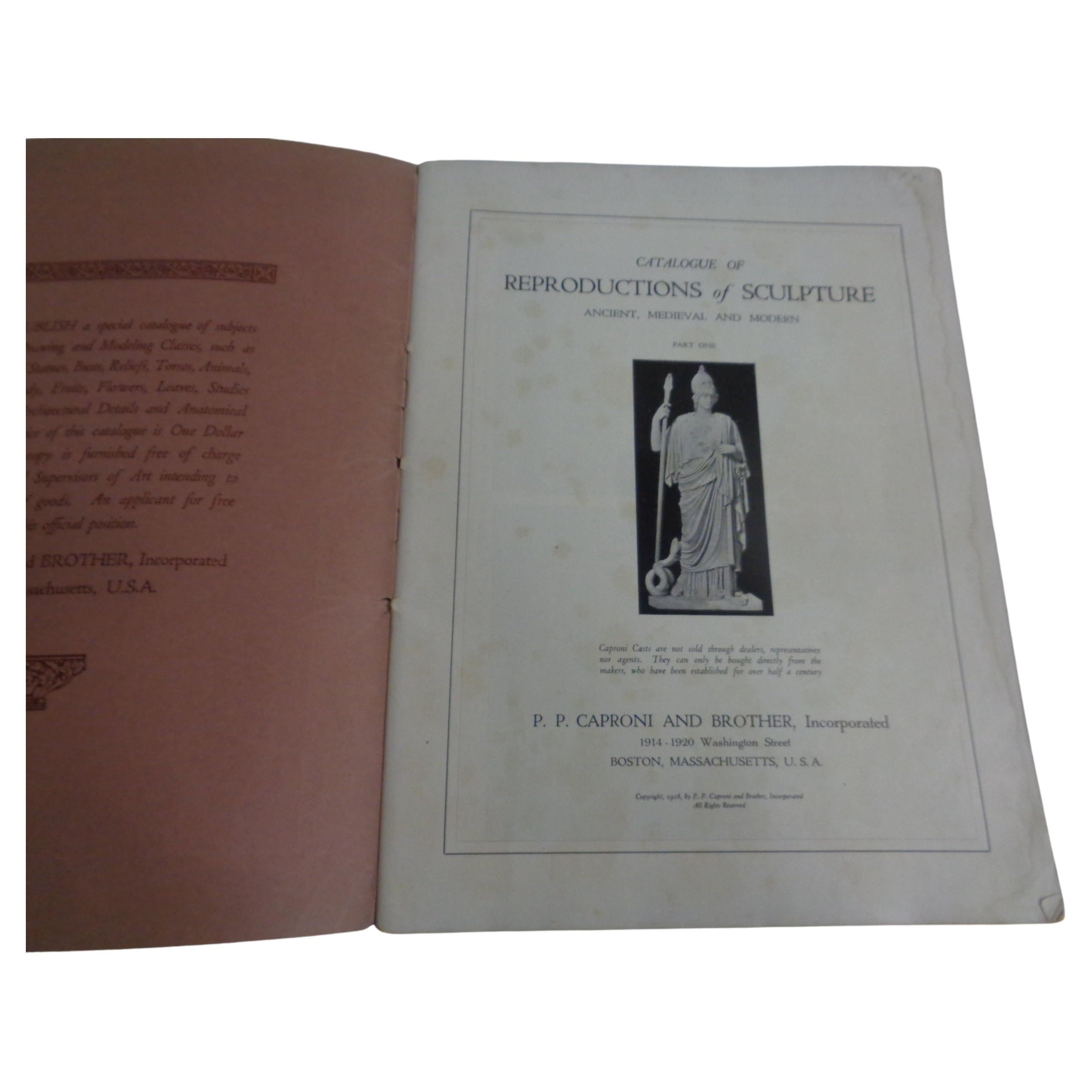 Caproni Casts: Reproduction of Sculpture - Selected from the Masterpieces of the World - P. P. Caproni and Brother Incorporated - Boston, U.S.A. 1932 catalogue w/ four page price list. 124 pages - thousands of black and white illustrated plaster
