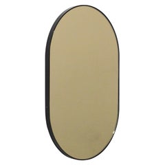 Capsula Capsule Pill shaped Bronze Modern Mirror with Black Frame, XL