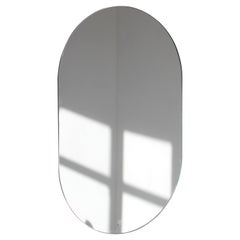 Capsula Capsule Pill Shaped Modern Frameless Mirror, Large