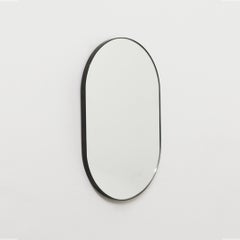 Capsula Capsule Pill Shaped Modern Mirror with Patina Frame, XL