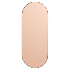 Capsula Capsule shaped Peach Mirror Contemporary Copper Frame, Large
