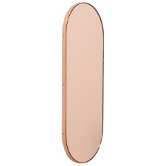 Capsula Capsule shaped Rose Gold Customisable Mirror with Copper Frame, Medium