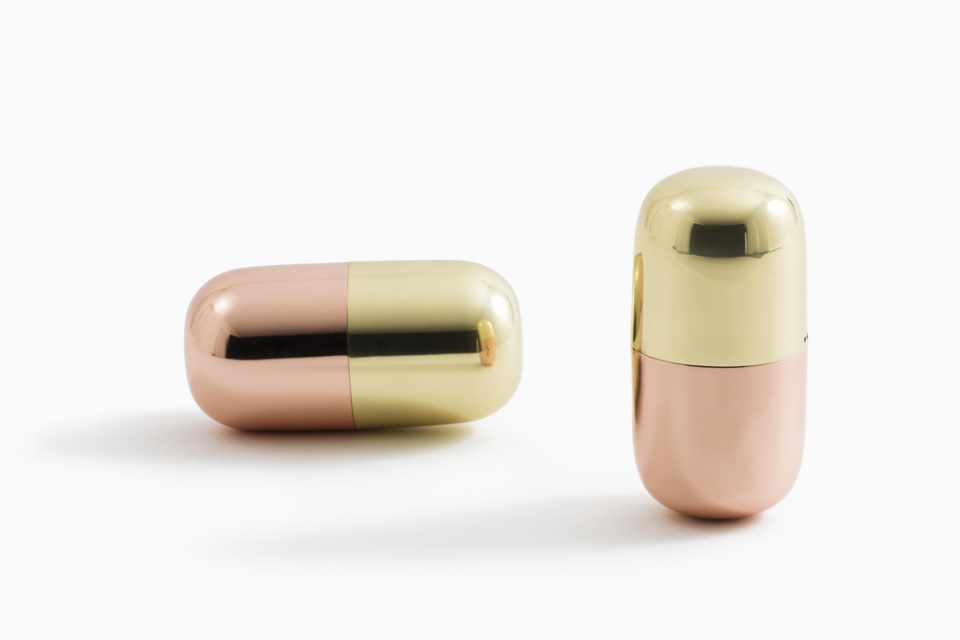 Post-Modern Capsula Brass and Copper by decarvalho atelier For Sale