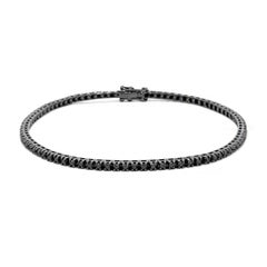 Capsule Classic Black Diamond Tennis 18K Bracelet for Her