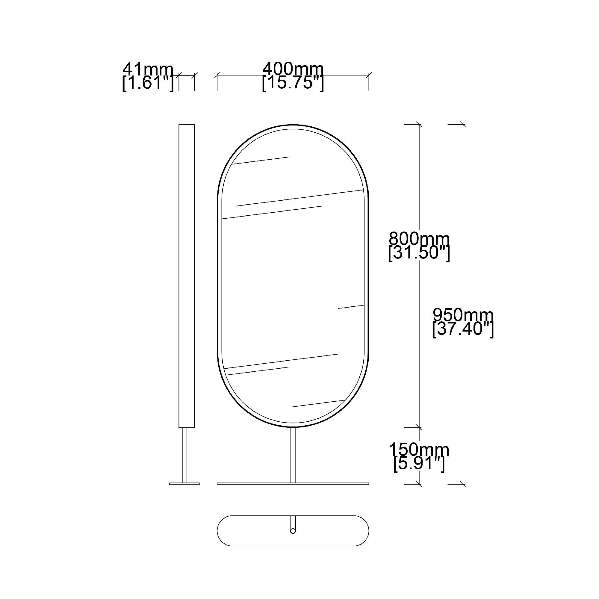 Miroir de comptoir Capsule, cadre contemporain en acier inoxydable noirci en vente 6
