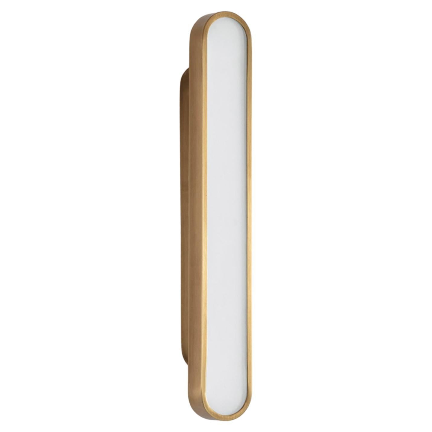 Capsule Golden Wall Light by Square in Circle For Sale