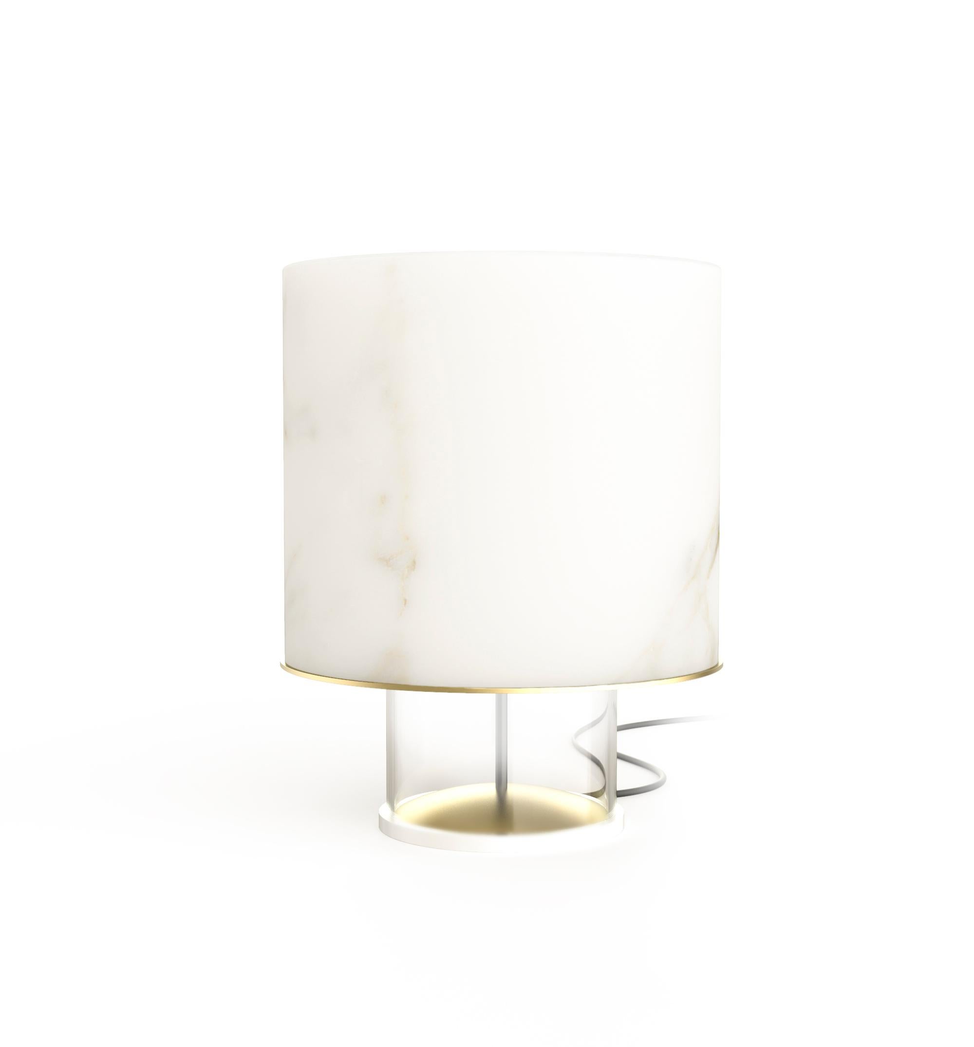 Capsule Module2 table lamp by Marmi Serafini
Materials: Calcatta Oro marble.
Dimensions: D 28 x H 36 cm
Available in other marbles.

This elegant table lamp is available in three different versions, distinguish by top marble part.
Once light